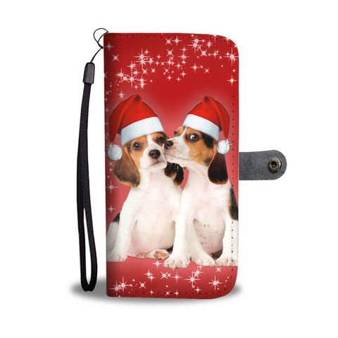 Cute Beagle Christmas Print Wallet Case-Free Shipping