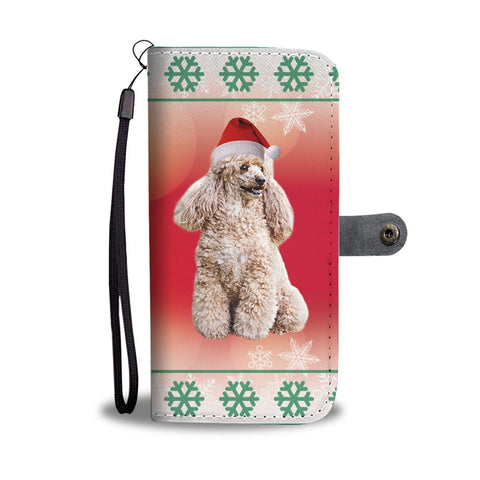 Cute Poodle Dog Christmas Print Wallet Case-Free Shipping