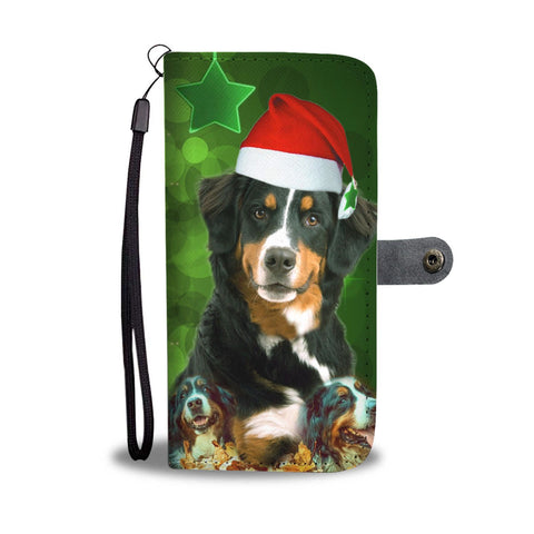 Bernese Mountain Dog On Christmas Print Wallet Case-Free Shipping