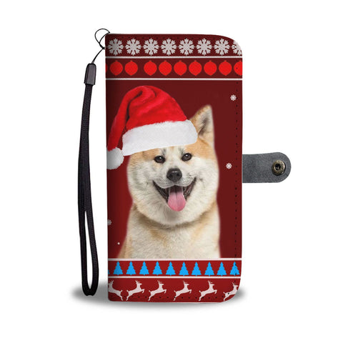 Akita Dog Christmas Print Wallet Case-Free Shipping