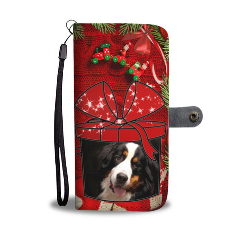 Bernese Mountain Dog On Christmas Print Wallet Case-Free Shipping