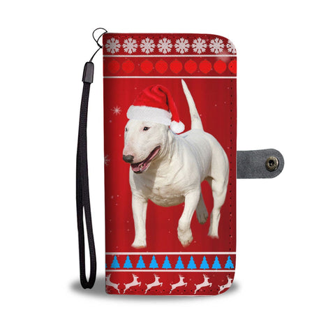 Cute Bull Terrier Christmas Print Wallet Case-Free Shipping