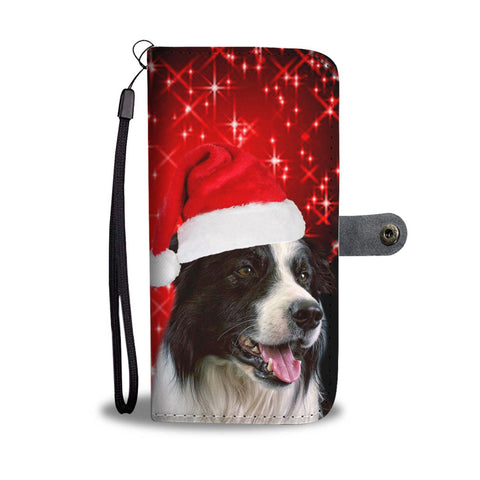 Border Collie Christmas Print Wallet Case-Free Shipping