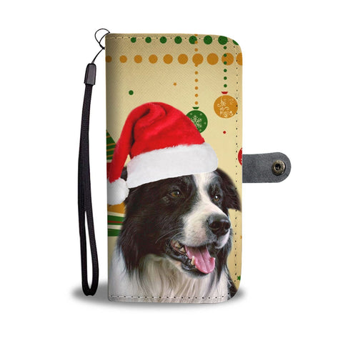 Cute Border Collie Christmas Print Wallet Case-Free Shipping