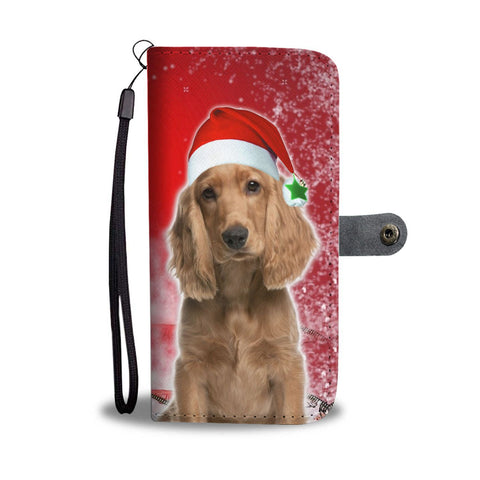 Cocker Spaniel On Christmas Print Wallet Case-Free Shipping