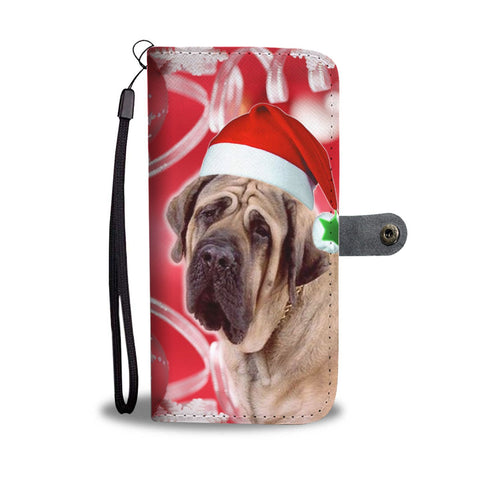 English Mastiff On Christmas Print Wallet Case-Free Shipping