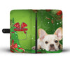 Cute French Bulldog On Christmas Print Wallet Case-Free Shipping