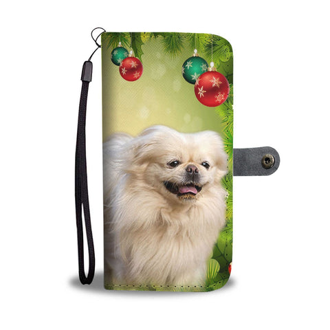 Pekingese Dog On Christmas Print Wallet Case-Free Shipping