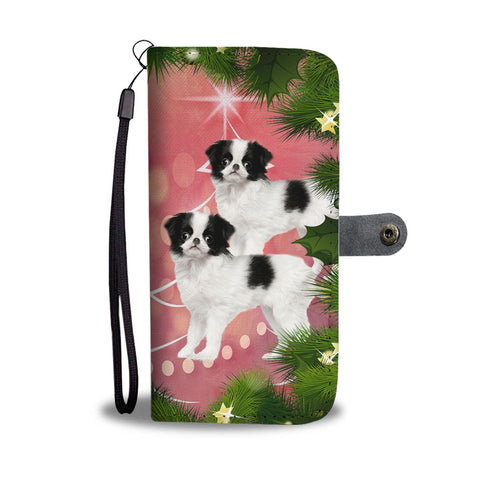 Cute Japanese Chin Dog Christmas Print Wallet Case-Free Shipping