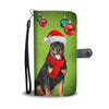 Cute Rottweiler Dog On Christmas Print Wallet Case-Free Shipping