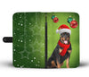 Cute Rottweiler Dog On Christmas Print Wallet Case-Free Shipping