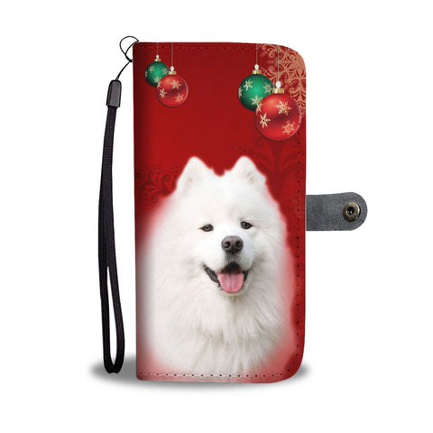 Cute Samoyed Dog On Christmas Wallet Case-Free Shipping