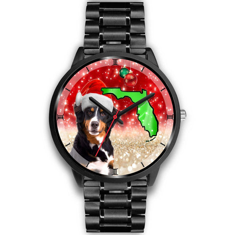 Bernese Mountain Dog On Christmas Florida Wrist Watch-Free Shipping