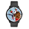 Cavalier King Charles Spaniel On Christmas Print Wrist Watch-Free Shipping-FL State