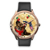 Chihuahua Dog On Christmas Florida Golden Wrist Watch-Free Shipping