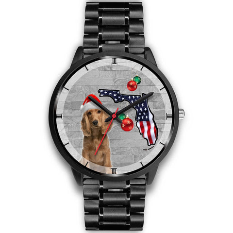 Cocker Spaniel On Christmas Florida Wrist Watch-Free Shipping