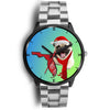 Pug Dog On Christmas Florida Wrist Watch-Free Shipping