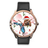 Redbone Coonhound On Christmas Florida Golden Wrist Watch-Free Shipping