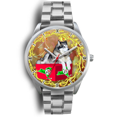 Lovely Alaskan Malamute Dog New York Christmas Special Wrist Watch-Free Shipping