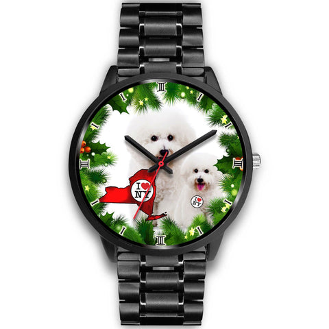 Lovely Bichon Fries Dog New York Christmas Special Wrist Watch-Free Shipping