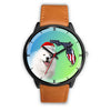 Samoyed Dog On Christmas Florida Black Wrist Watch-Free Shipping