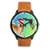 Shiba Inu Dog On Christmas Florida Black Wrist Watch-Free Shipping