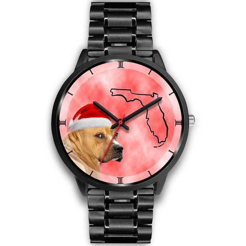 Staffordshire Bull Terrier On Christmas Florida Wrist Watch-Free Shipping