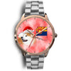 Akita Dog On Christmas Arizona Golden Wrist Watch-Free Shipping