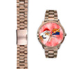Akita Dog On Christmas Arizona Golden Wrist Watch-Free Shipping