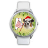 Australian Shepherd On Christmas Alabama Silver Wrist Watch-Free Shipping