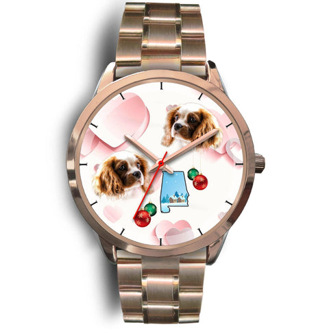 Cavalier King Charles Spaniel Alabama Christmas Golden Wrist Watch-Free Shipping