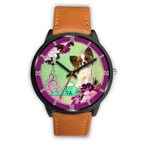 Papillon Dog Virginia Christmas Special Wrist Watch-Free Shipping