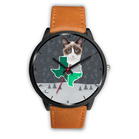 Snowshoe Cat Texas Christmas Special Wrist Watch-Free Shipping