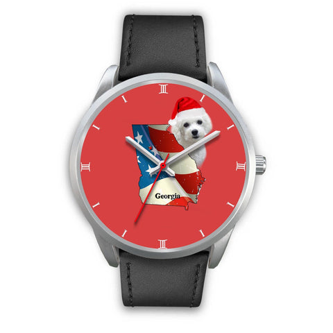 Bichon Frise Georgia Christmas Special Wrist Watch-Free Shipping