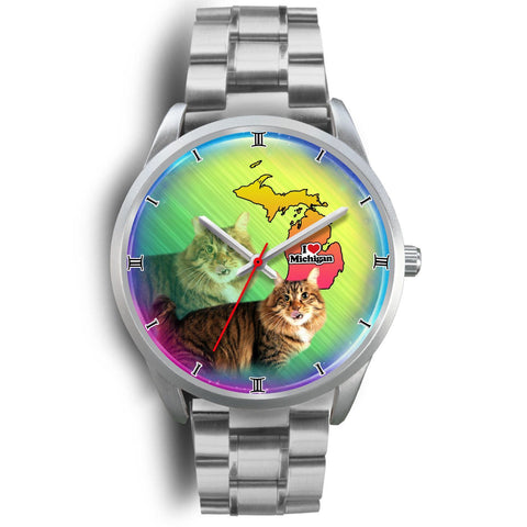 Cute American Bobtail Cat Michigan Christmas Special Wrist Watch-Free Shipping