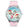 French Bulldog Alabama Christmas Special Silver Wrist Watch-Free Shipping
