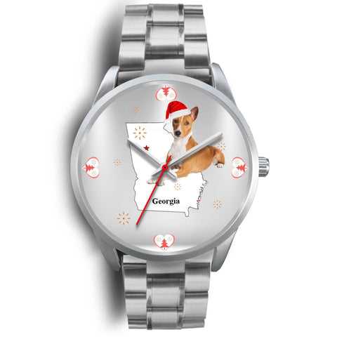 Basenji Dog Georgia Christmas Special Wrist Watch-Free Shipping