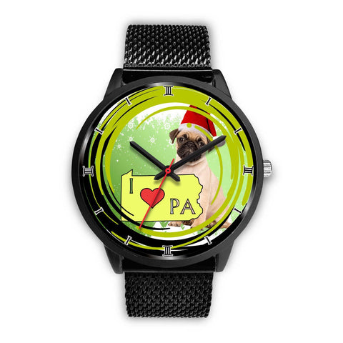 Pug Dog Pennsylvania Christmas Special Wrist Watch-Free Shipping