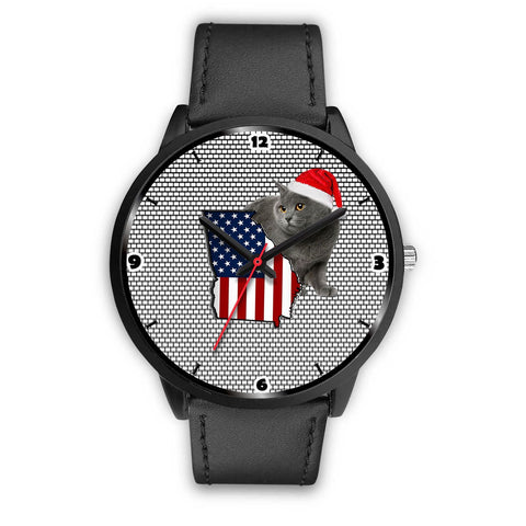 Chartreux Cat Georgia Christmas Special Wrist Watch-Free Shipping