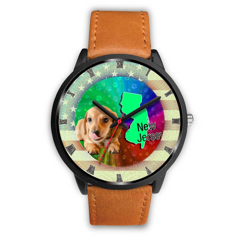 Cute Dachshund Puppy New Jersey Christmas Special Wrist Watch-Free Shipping