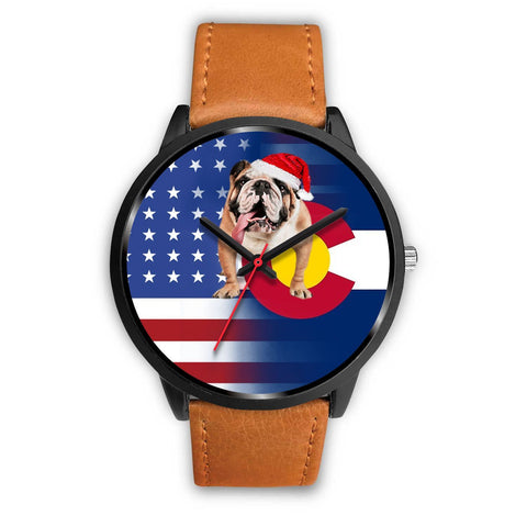 Bulldog Dog Colorado Christmas Special Wrist Watch-Free Shipping