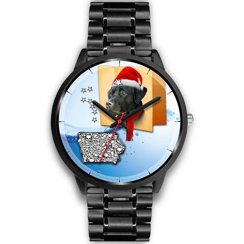 Black Labrador Retriever Iowa Christmas Special Wrist Watch-Free Shipping