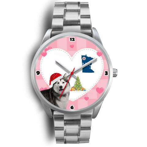 Alaskan Malamute Dog Minnesota Christmas Special Wrist Watch-Free Shipping