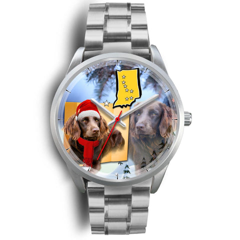 Boykin Spaniel Indiana Christmas Special Silver Wrist Watch-Free Shipping