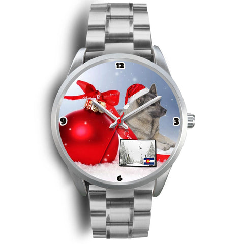 Norwegian Elkhound Dog Colorado Christmas Special Wrist Watch-Free Shipping