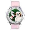 Cheerful Lhasa Apso Dog New Jersey Christmas Special Wrist Watch-Free Shipping