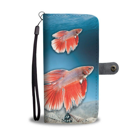 Siamese Fighting Fish Print Wallet Case-Free Shipping