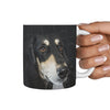 Black Saluki Dog Print 360 White Mug