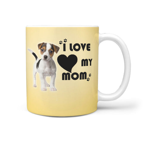 " I Love My Mom" Jack Russell Terrier Print 360 White Mug