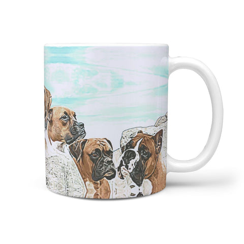 Boxer Dog Rushmore Mount Print 360 White Mug